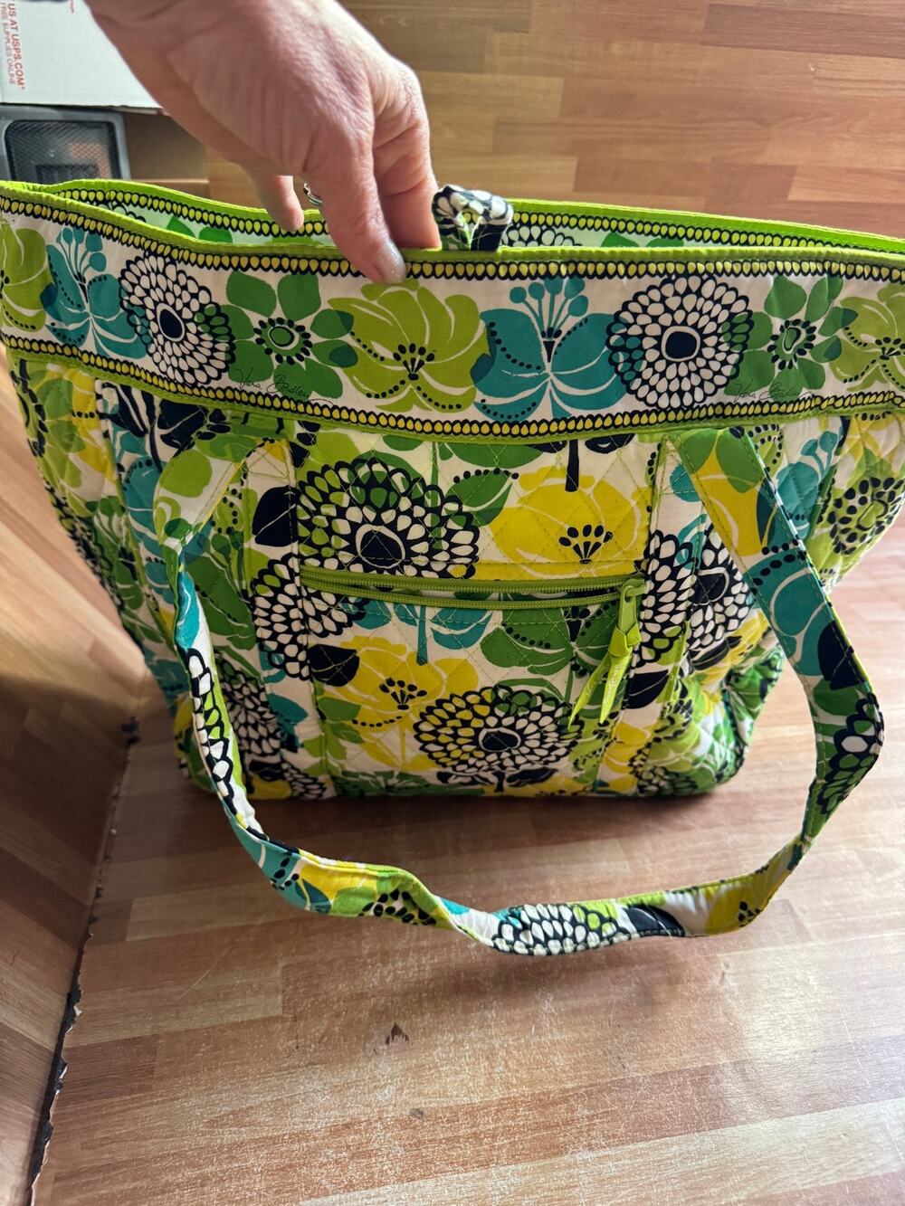 Vera Bradley Laptop Travel Tote in the "Limes Up" pattern.
